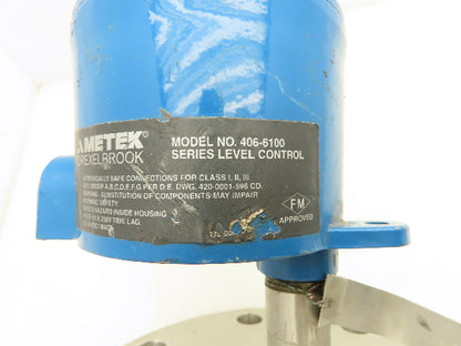 Ametek Drexelbrook 406-6100 Series Level Controller With Base 8" Probe 250V 0.1A