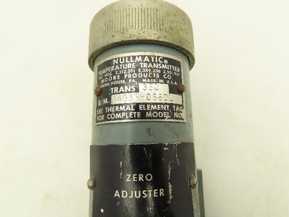 Nullmatic 33D Temperature Transmitter 6" Probe 30" Bendable Extension 20PSI