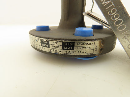 Kitz 300SCTAM-FS Chemical Ball Valve 1/2" Flanged Class 300 Steel 4-Bolt