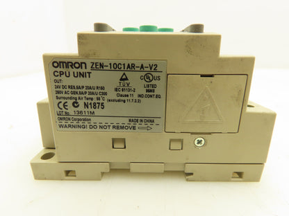 Omron ZEN-10C1AR-A-V2 CPU Unit PLC Control Relay 100-240V Control Power