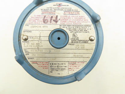 United Electric Controls J120-156-9778 Pressure Switch Model 156 480VAC 15A 100PSI 3/4"NPT