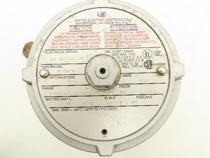 United Electric Controls H121-274 Pressure Switch 480VAC 15A 0-300PSI 3/4"NPT