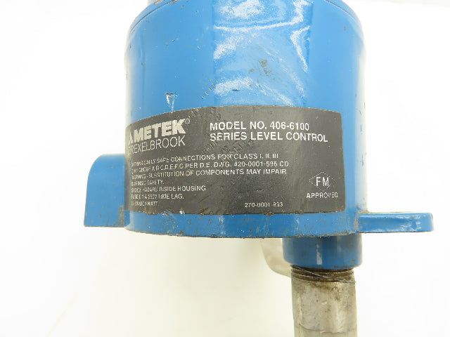 Drexelbrook 406-6100 Level Control With 6"OD Ideal Flange 5-1/2" Probe 250V 0.1A