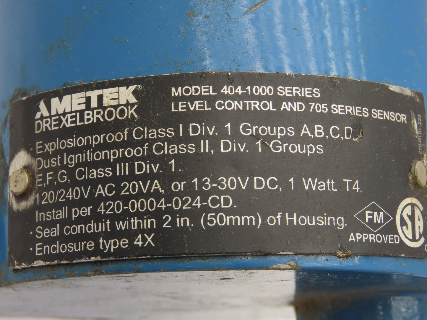 Drexelbrook 404-1000 Level Control With 6" Ideal Flange 8-1/4" Shaft 240V 1W