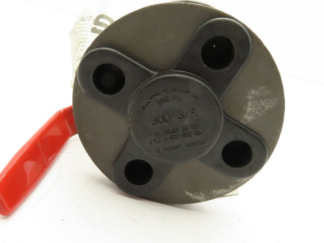 Kitz 300SCTA-M-HC-CL2 Chemical Ball Valve 3/4" Flanged 300# Steel 2-Way