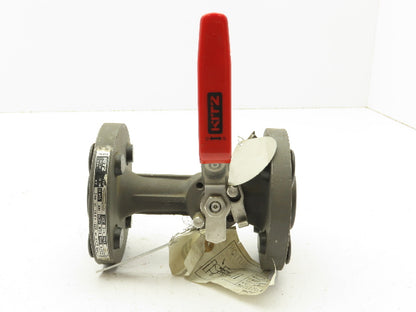 Kitz 300SCTA-M-HC-CL2 Chemical Ball Valve 3/4" Flanged 300# Steel 2-Way