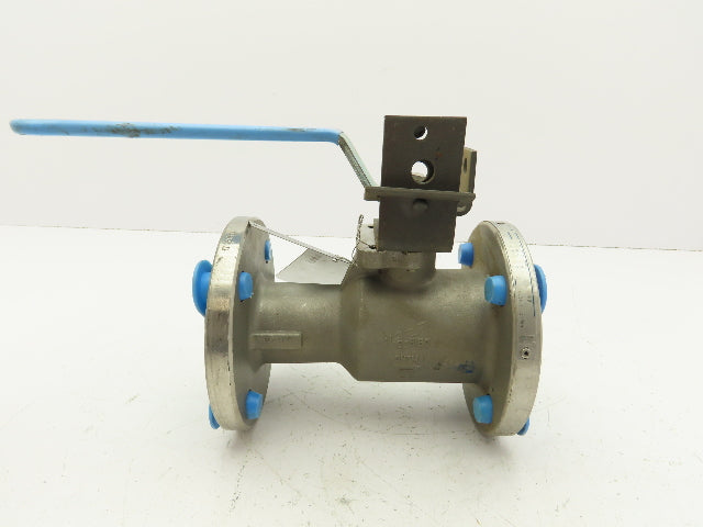 Jamesbury 5150 Stainless 2-Way Ball Valve 1-1/2" Flanged 4-Bolt Class 150#