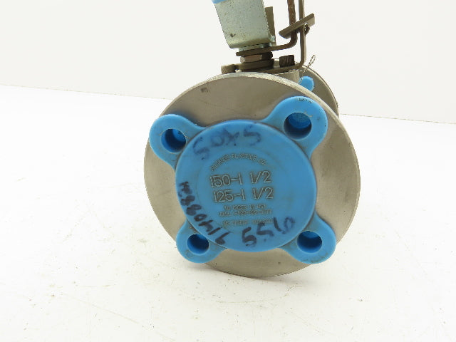 Jamesbury 5150 Stainless 2-Way Ball Valve 1-1/2" Flanged 4-Bolt Class 150#