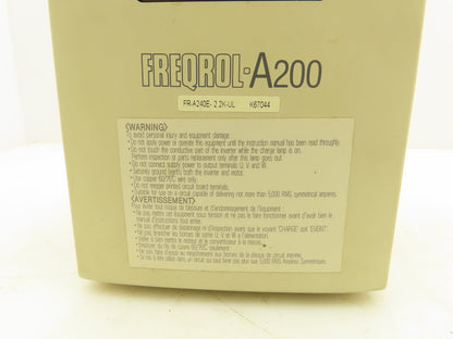 Mitsubishi FR-A240E-2.2K-UL Freqrol-A200 Inverter AC Drive 3Hp 460V 3PH VFD