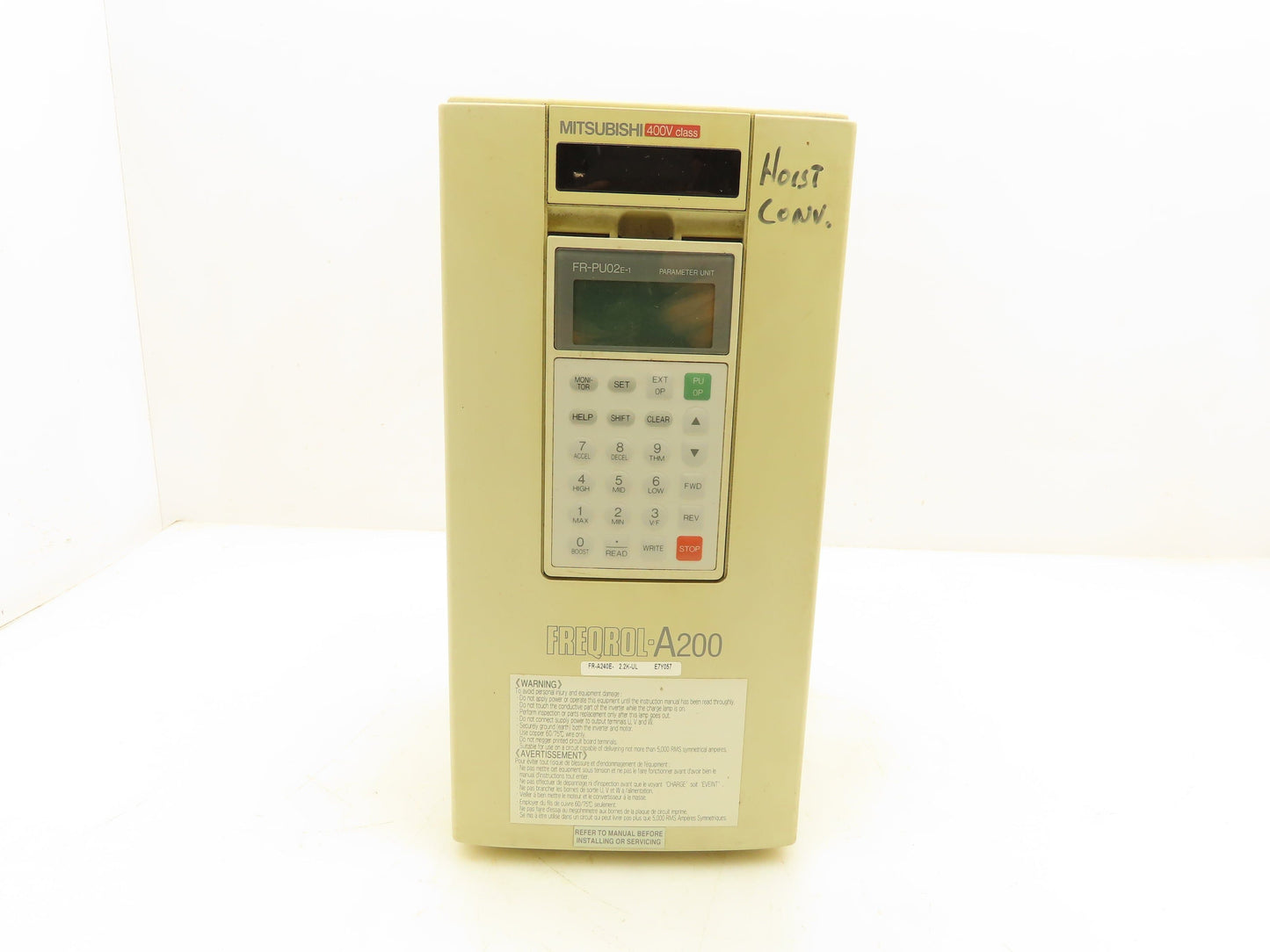 Mitsubishi FR-A240E-2.2K-UL Freqrol-A200 Inverter AC Drive 3Hp 460V 3PH VFD