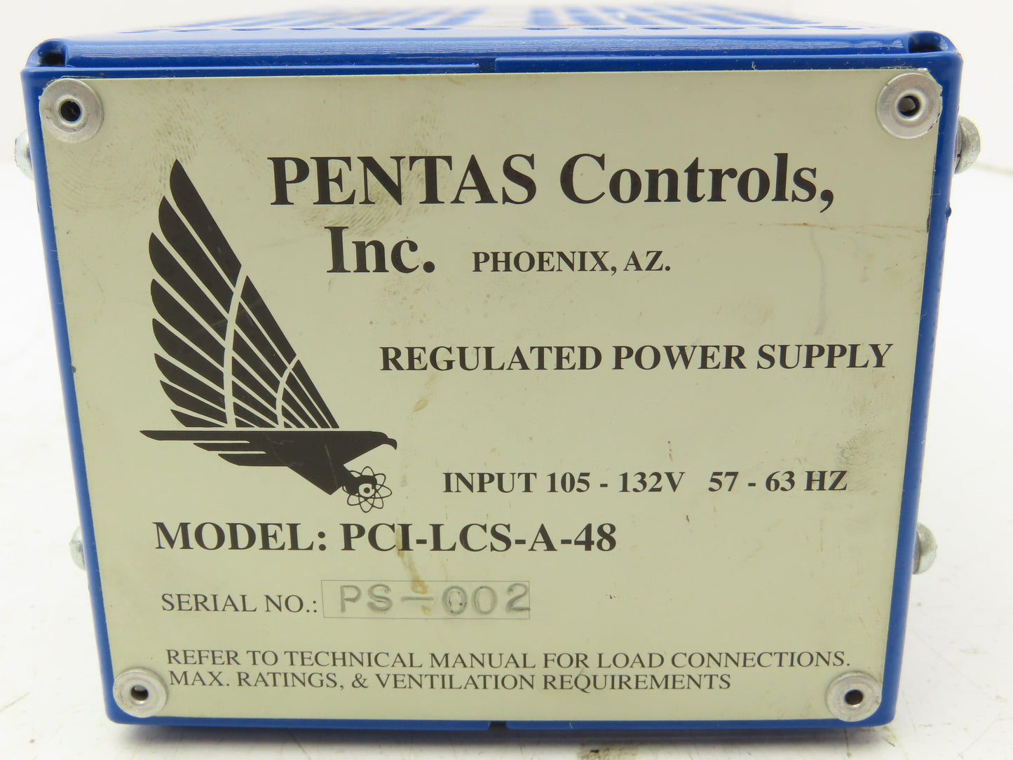 Pentas Controls PCI-LCS-A-48 Regulated Power Supply Input 105-132V 57-63HZ