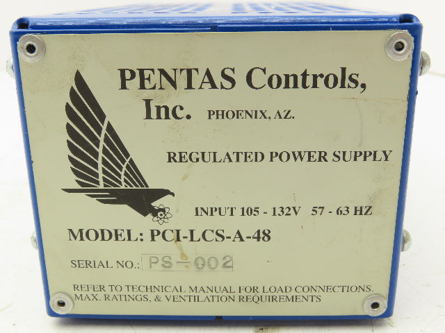 Pentas Controls PCI-LCS-A-48 Regulated Power Supply Input 105-132V 57-63HZ