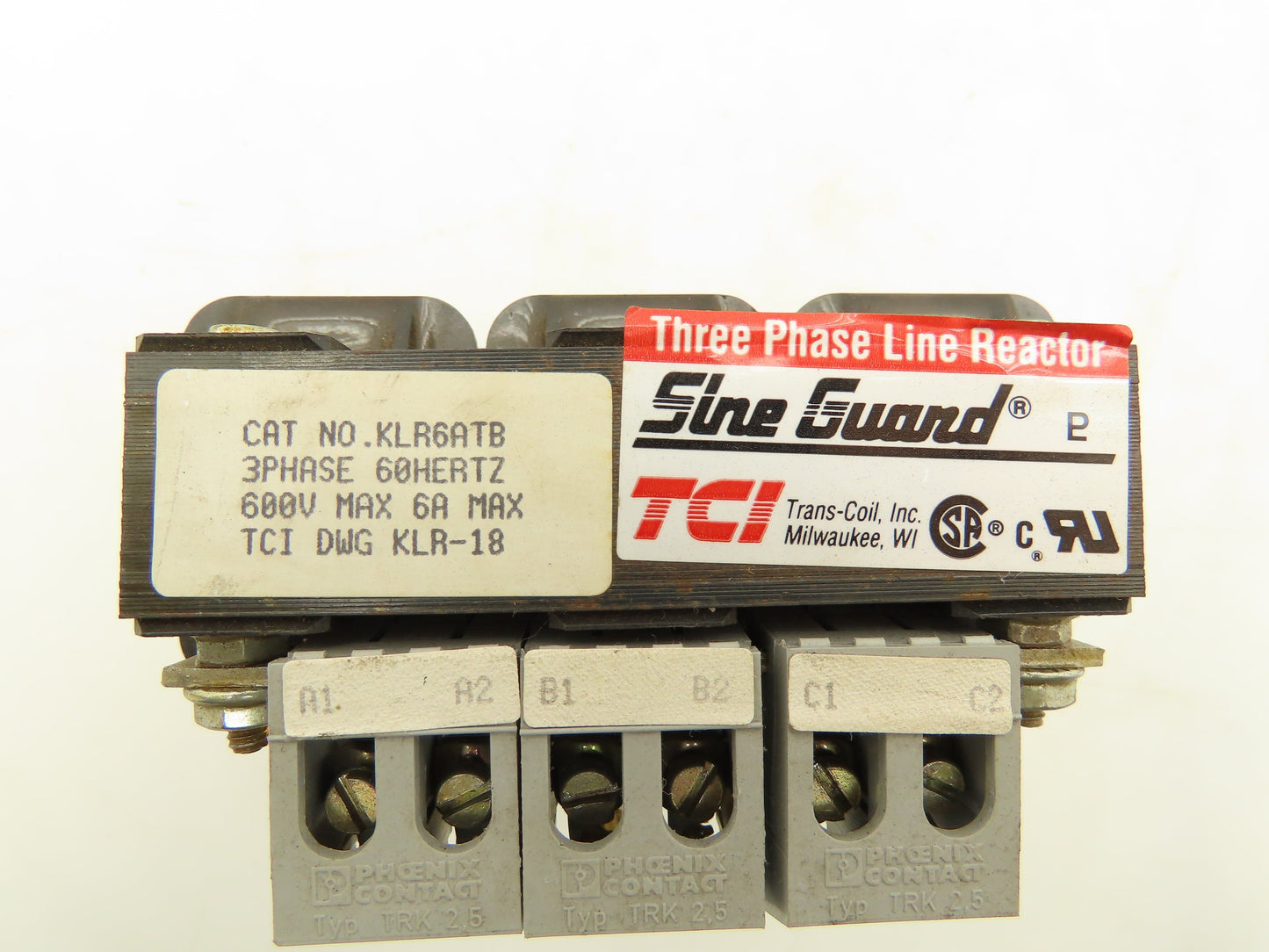 TCI Sine Guard KLR6ATB Line Reactor 3PH 600V 6A Lot of 3