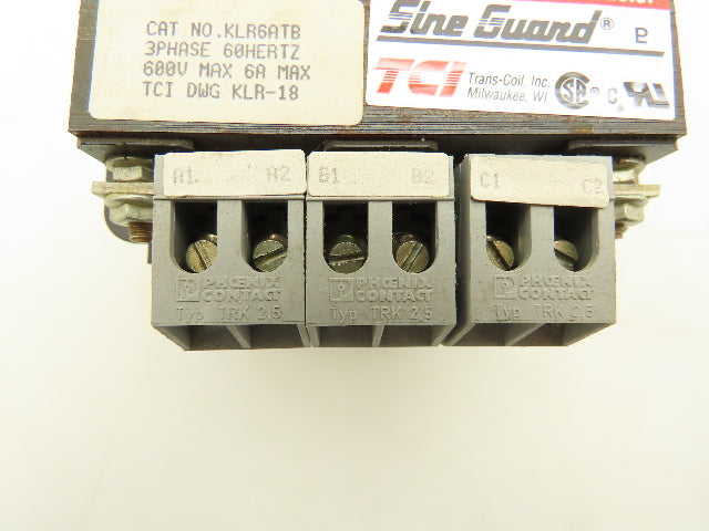 TCI Sine Guard KLR6ATB Line Reactor 3PH 600V 6A Lot of 3
