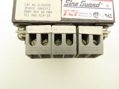 TCI Sine Guard KLR6ATB Line Reactor 3PH 600V 6A Lot of 3