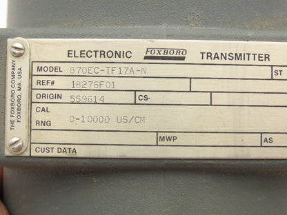 Foxboro 870EC-TF17A-N Electronic Transmitter Has Missing Part