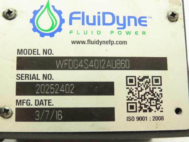 FluiDyne WFDG4S4012AUB60 Hydraulic Directional Control Solenoid Valve 120V D05