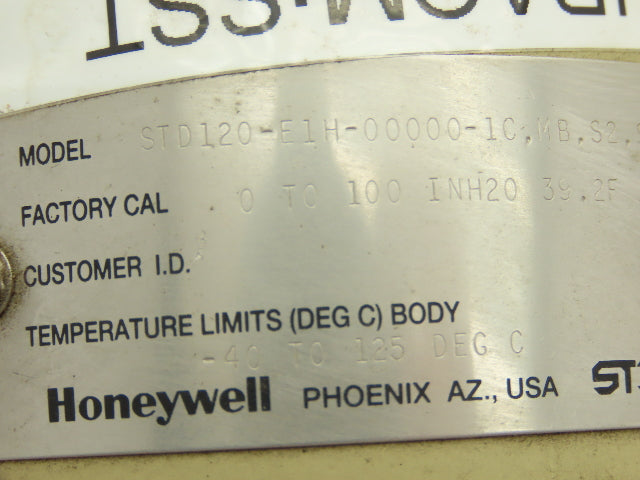 Honeywell STD120-E1H ST 3000 S100 R300 Smart Pressure Transmitter 0-100inH20