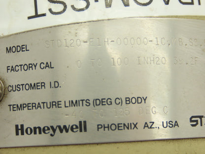 Honeywell STD120-E1H ST 3000 S100 R300 Smart Pressure Transmitter 0-100inH20