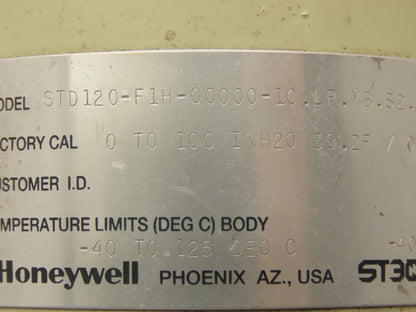 Honeywell STD120-F1H ST 3000 S100 R300 Smart Pressure Transmitter 0-100inH20