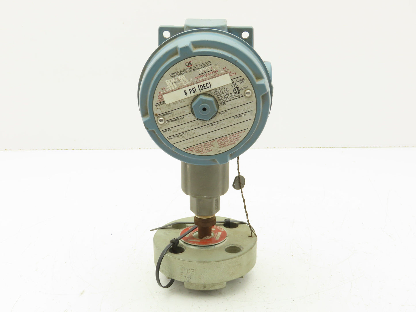 United Electric J120-S144B Pressure Switch 15A 480VAC 0.5-20 PSI