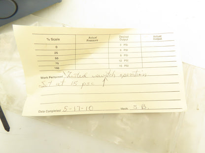 United Electric H100-190 Pressure Switch 5-30 PSI Hex Valve and Gauge