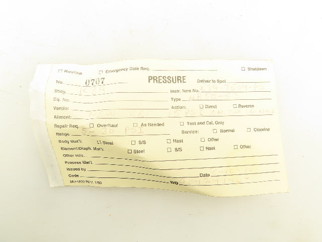 United Electric H100-190 Pressure Switch 5-30 PSI Hex Valve and Gauge