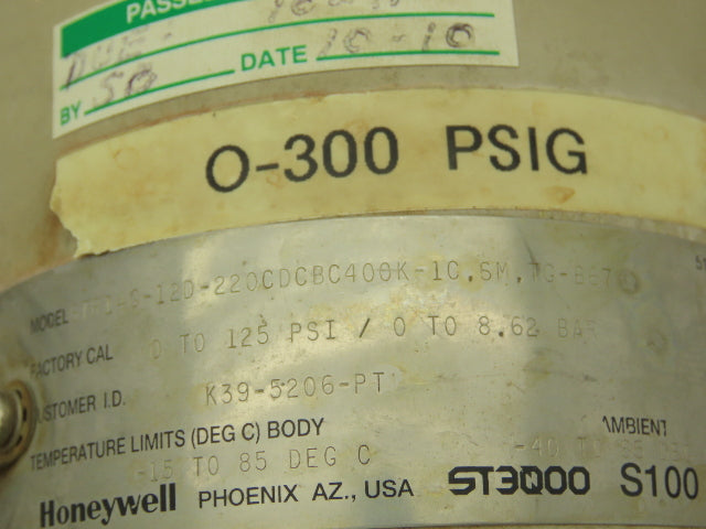 Honeywell STR14G-12D ST3000 S100 R300 Smart Pressure Transmitter 0-125 PSI