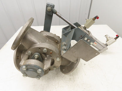 Sanko DD80A 2-Way Pneumatic Conveying Diverter Valve 3" Flanged Stainless