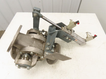 Sanko DD80A 2-Way Pneumatic Conveying Diverter Valve 3" Flanged Stainless