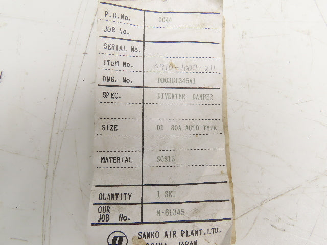 Sanko DD80A 2-Way Pneumatic Conveying Diverter Valve 3" Flanged Stainless