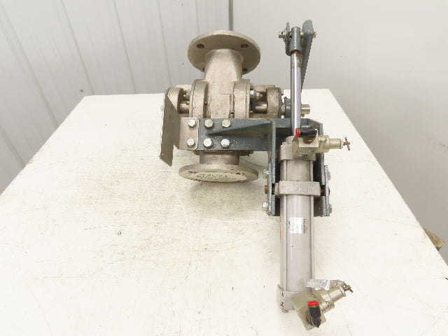 Sanko DD80A 2-Way Pneumatic Conveying Diverter Valve 3" Flanged Stainless