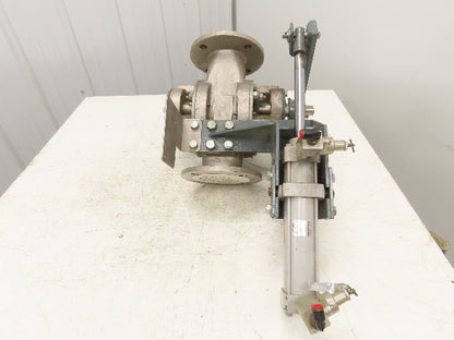 Sanko DD80A 2-Way Pneumatic Conveying Diverter Valve 3" Flanged Stainless