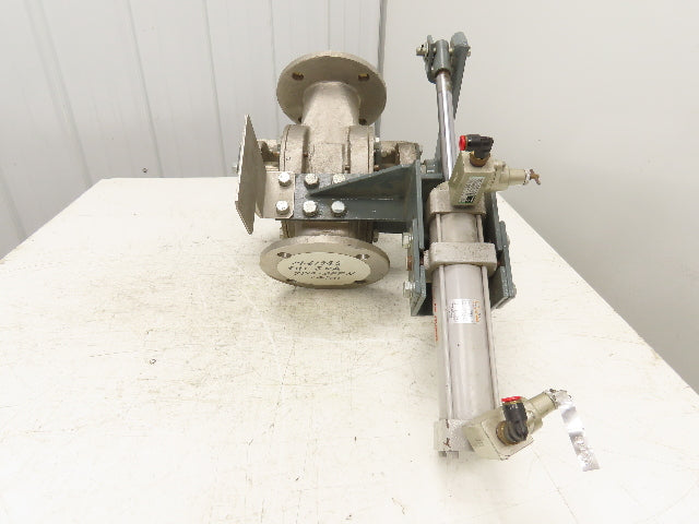 Sanko DD80A 2-Way Pneumatic Conveying Diverter Valve 3" Flanged Stainless