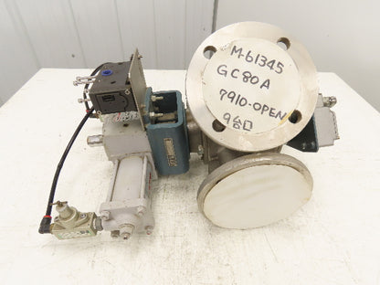 Sanko Air Plant GC80AT 2-Way Pneumatic Conveying Diverter Cock Valve 3" Flanged