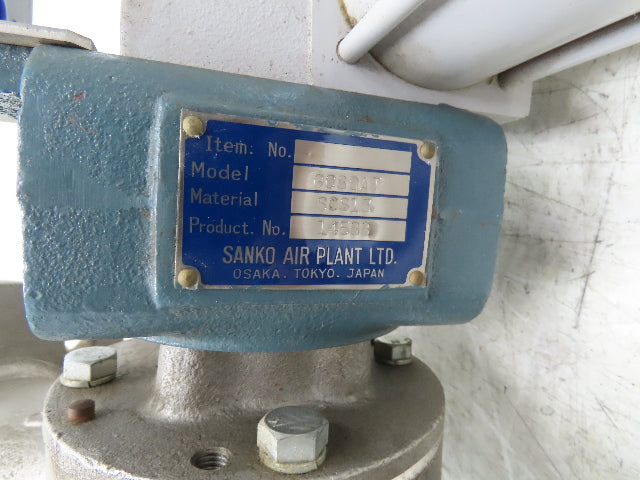 Sanko Air Plant GC80AT 2-Way Pneumatic Conveying Diverter Cock Valve 3" Flanged