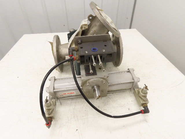 Sanko Air Plant GC80AT 2-Way Pneumatic Conveying Diverter Cock Valve 3" Flanged