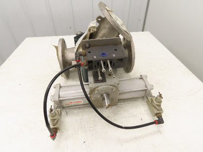 Sanko Air Plant GC80AT 2-Way Pneumatic Conveying Diverter Cock Valve 3" Flanged