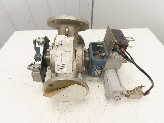 Sanko Air Plant GC80AT 2-Way Pneumatic Conveying Diverter Cock Valve 3" Flanged