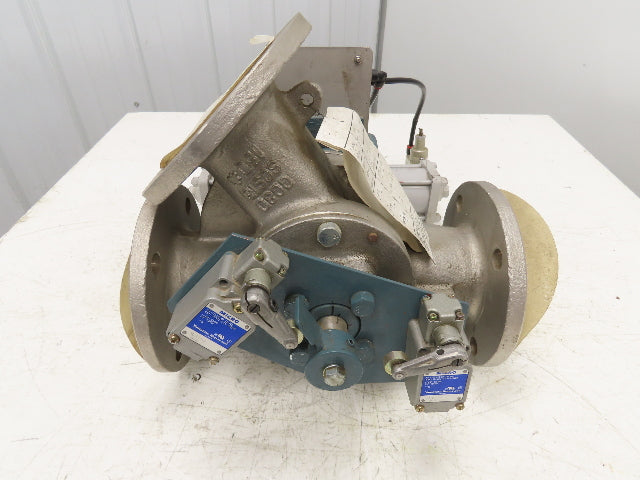 Sanko Air Plant GC80AT 2-Way Pneumatic Conveying Diverter Cock Valve 3" Flanged