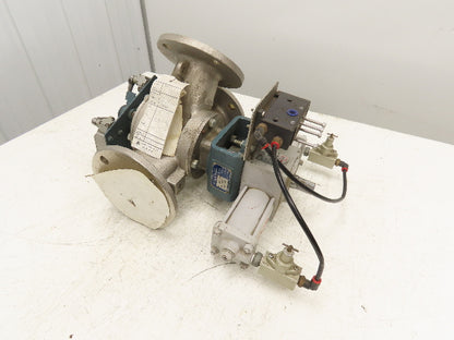 Sanko Air Plant GC80AT 2-Way Pneumatic Conveying Diverter Cock Valve 3" Flanged