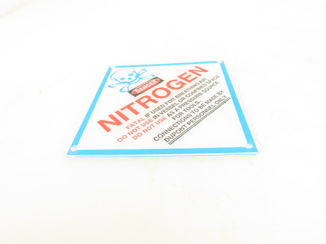 Dupont 610018 Danger Nitrogen Sign 4x4" Plastic Warning Placards Lot of 10