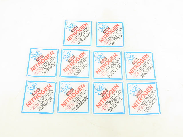 Dupont 610018 Danger Nitrogen Sign 4x4" Plastic Warning Placards Lot of 10
