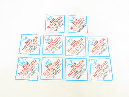 Dupont 610018 Danger Nitrogen Sign 4x4" Plastic Warning Placards Lot of 10