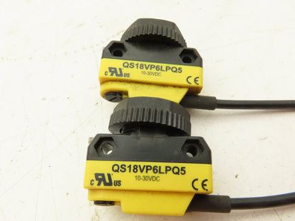 Banner QS18VP6LPQ5 Photoelectric Sensor 10-30VDC 100MA 3.5M Range LED Lot Of 2