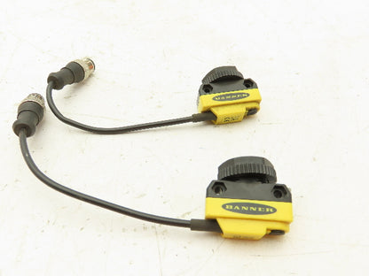 Banner QS18VP6LPQ5 Photoelectric Sensor 10-30VDC 100MA 3.5M Range LED Lot Of 2