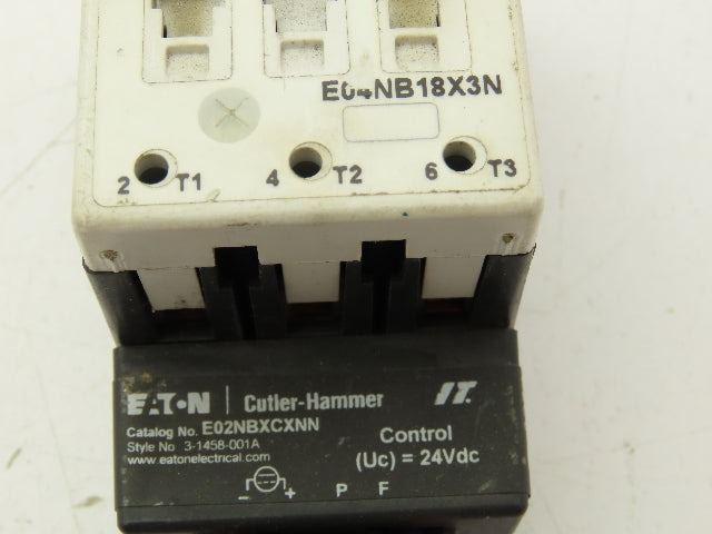 Eaton E04NB18X3N Contactor 3P Contact Block w/Coil Controller 24VDC E02NBXCXNN