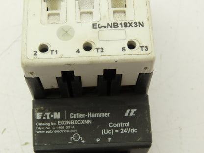 Eaton E04NB18X3N Contactor 3P Contact Block w/Coil Controller 24VDC E02NBXCXNN