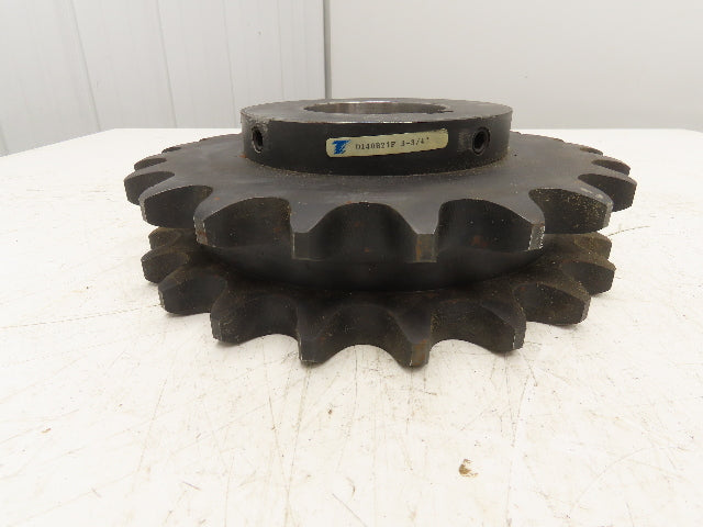 Tsubaki D140B21F #140-2 Double Roller Chain Sprocket 21T 1.75" Pitch 3.75" Bore