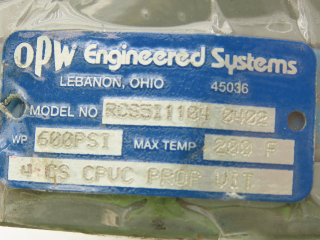 OPW Franklen RCS5I1104-0402-4 Ring Fluorocarbon Cylinder 4" 600PSI 200°F